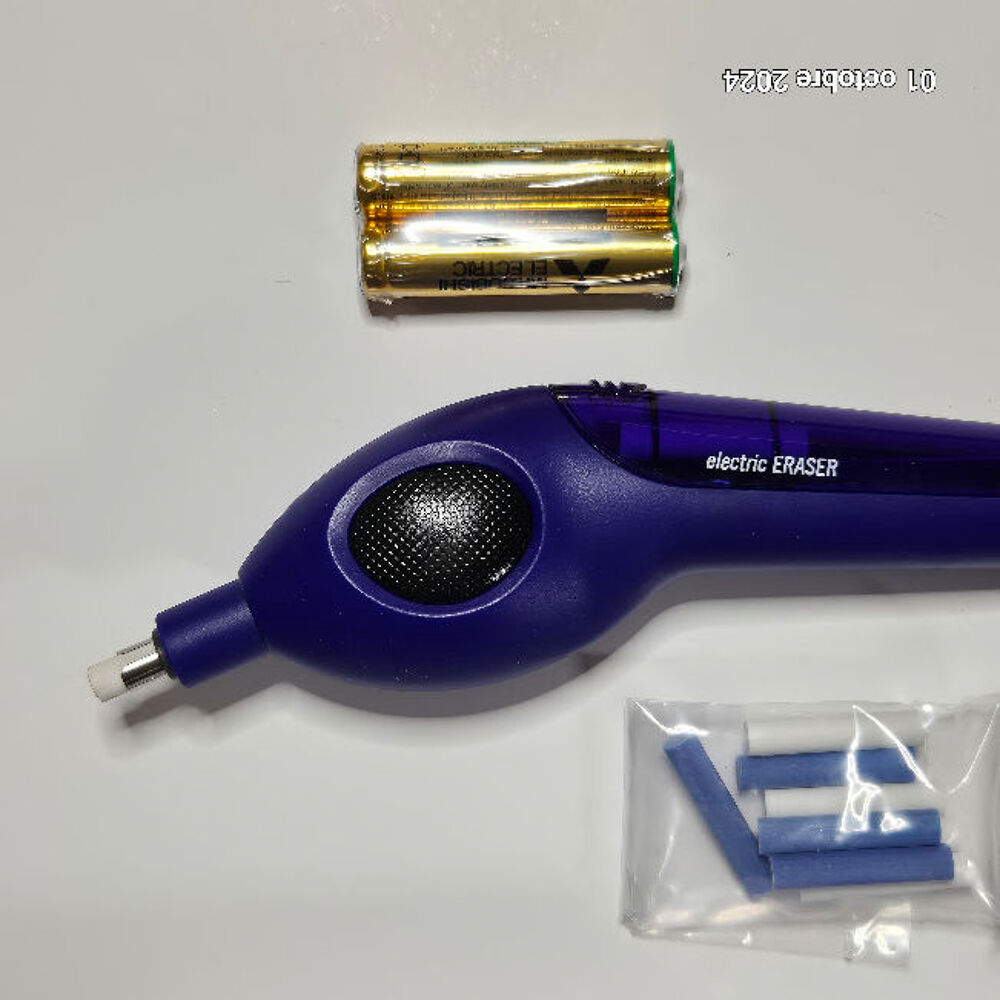 Gomme effaceur &eacute;lectrique mod&egrave;le ergonomique avec 8 recharge Bricolage