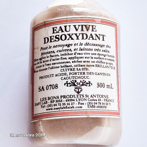Dsoxydant pour nettoyage et le dcrassage des bronzes, cuiv 11 Saumur (49)