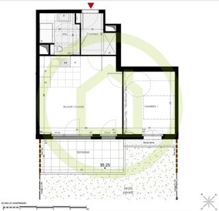  Appartement  vendre 2 pices 44 m